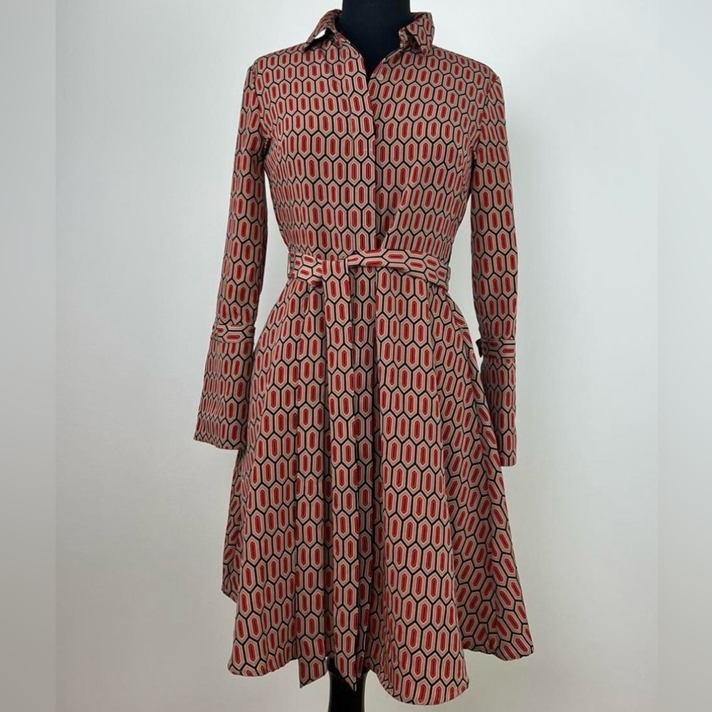 Banana Republic Red and Black Patterned Dress